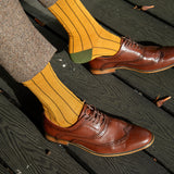 Nadelstreifen Herrensocken - Grün