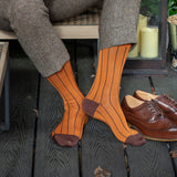 Nadelstreifen Herrensocken - Grün