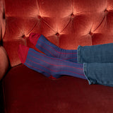 Nadelstreifensocken für Herren - Marineblau