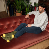 Nadelstreifen Herrensocken - Grün