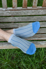 Pin Stripe Men's Trainer Socks - Grey