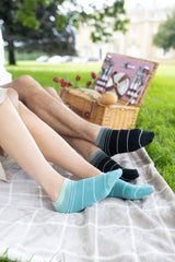 Retro Stripe Men's Trainer Socks - Onyx