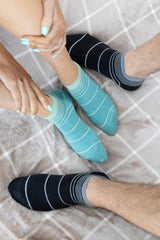 Retro Stripe Men's Trainer Socks - Onyx