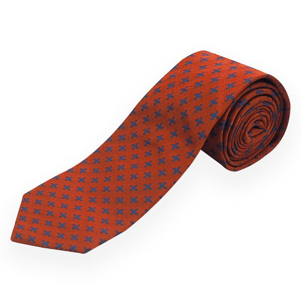Orange Crosslet Tie & Socks Men's Gift Box