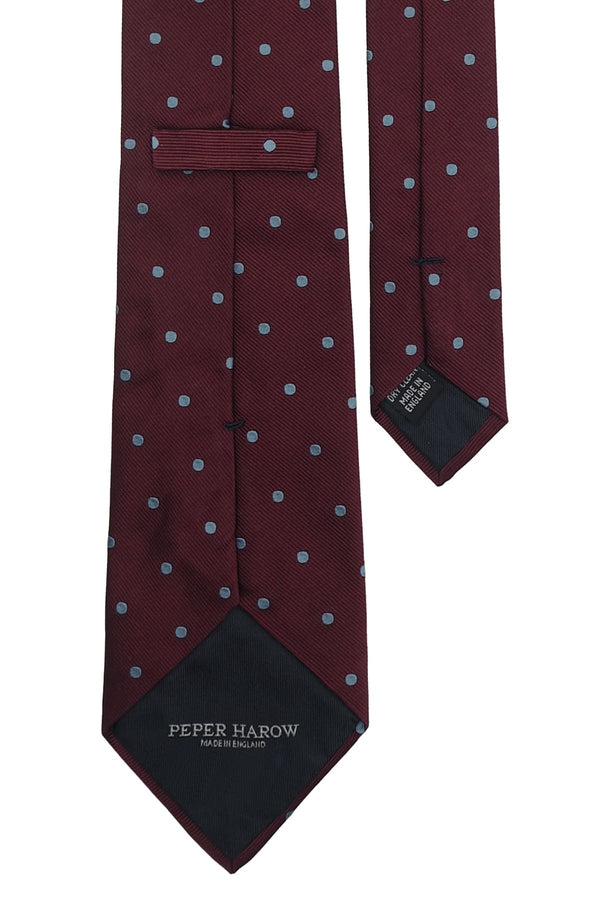 Pin Polka Men's Ties - Burgundy