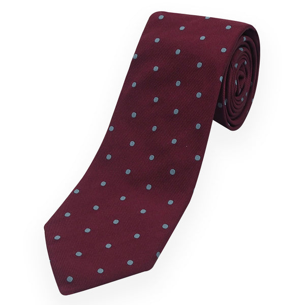 Pin Polka Men's Ties - Burgundy