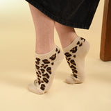 Leopard Women's Trainer Socks - Brown