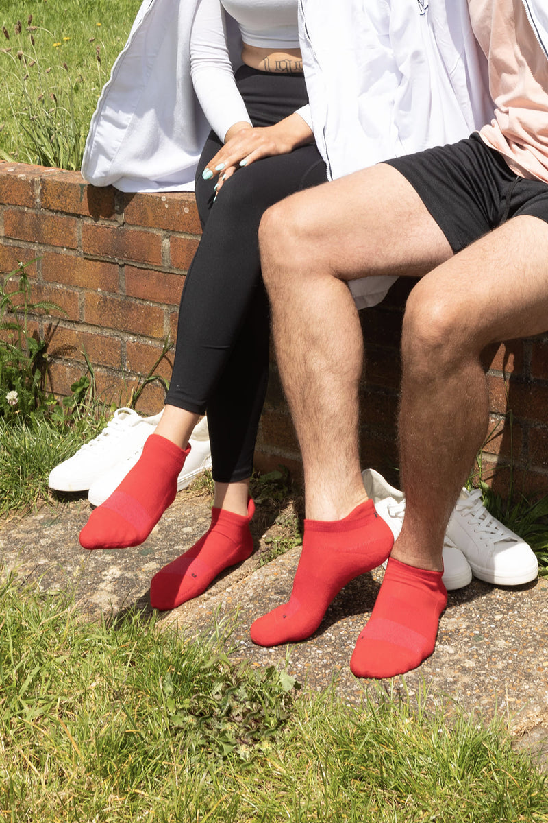 Organic Men's Trainer Sport Socks - Red