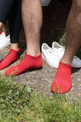 Organic Men's Trainer Sport Socks - Red