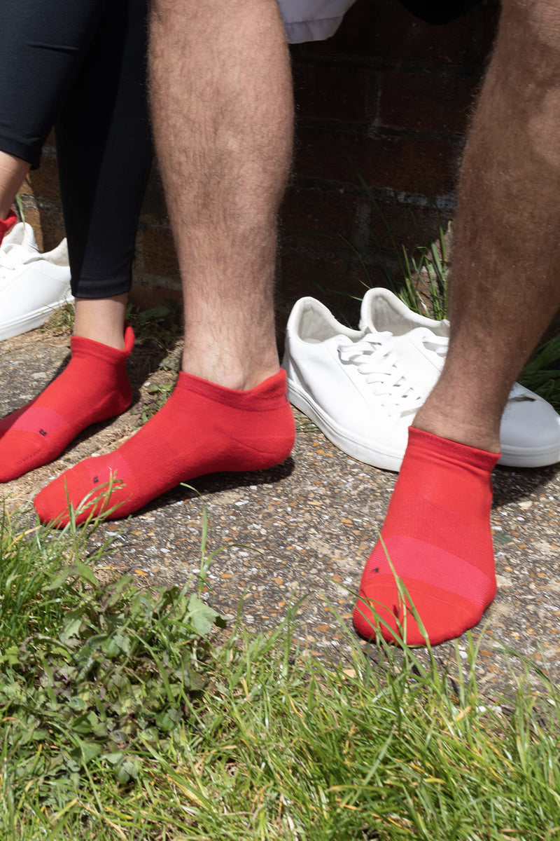 Organic Men's Trainer Sport Socks - Red