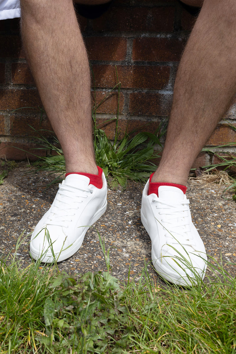 Organic Men's Trainer Sport Socks - Red