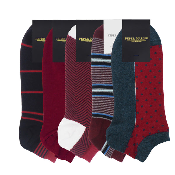 Men's Trainer Socks Bundle - Burgundy