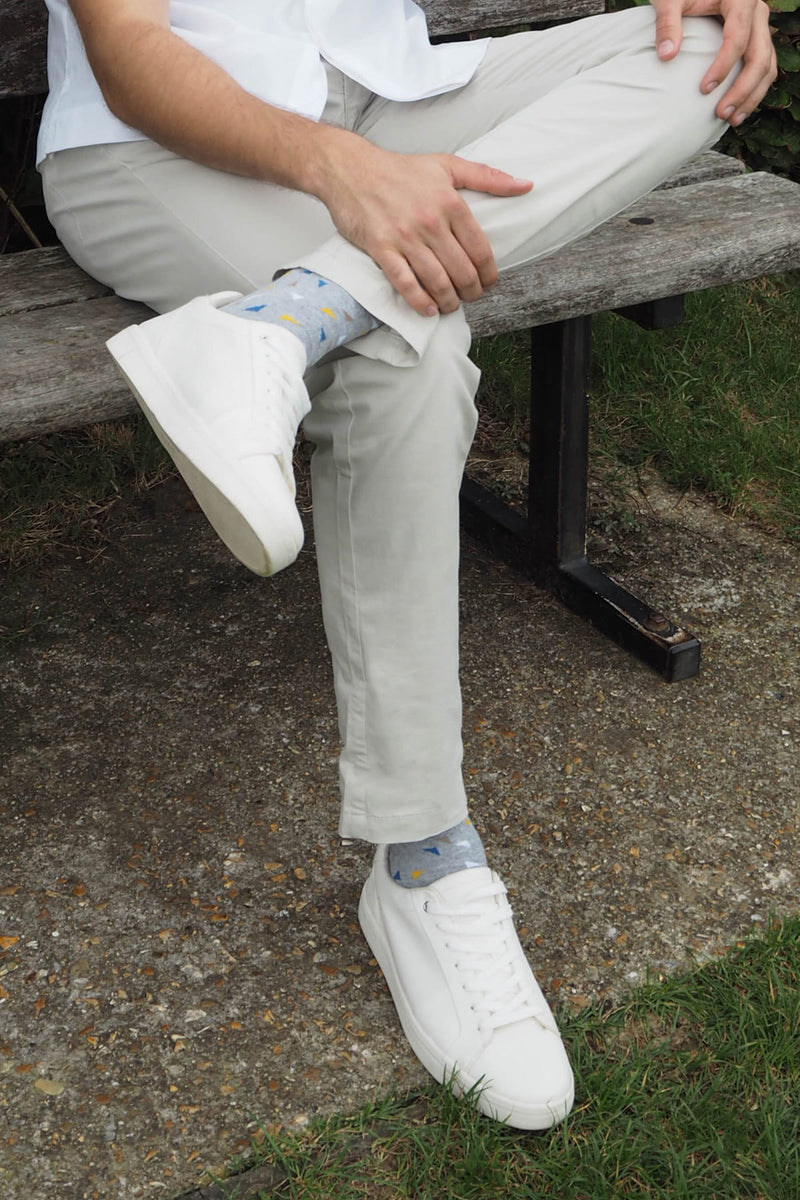 Trilateral Men's Socks - Light Grey