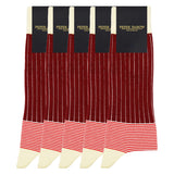 Groomsmen’s Socks Bundle - Oxford Stripe Burgundy