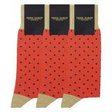 Groomsmen’s Socks Bundle - Pin Polka Orange