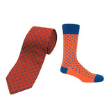 Orange Crosslet Tie & Socks Groom's Set
