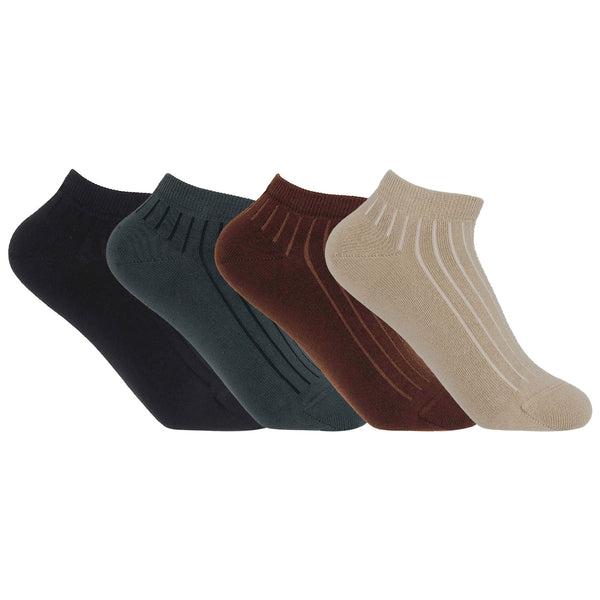4 Pack Essential Women's Trainer Socks - Stone