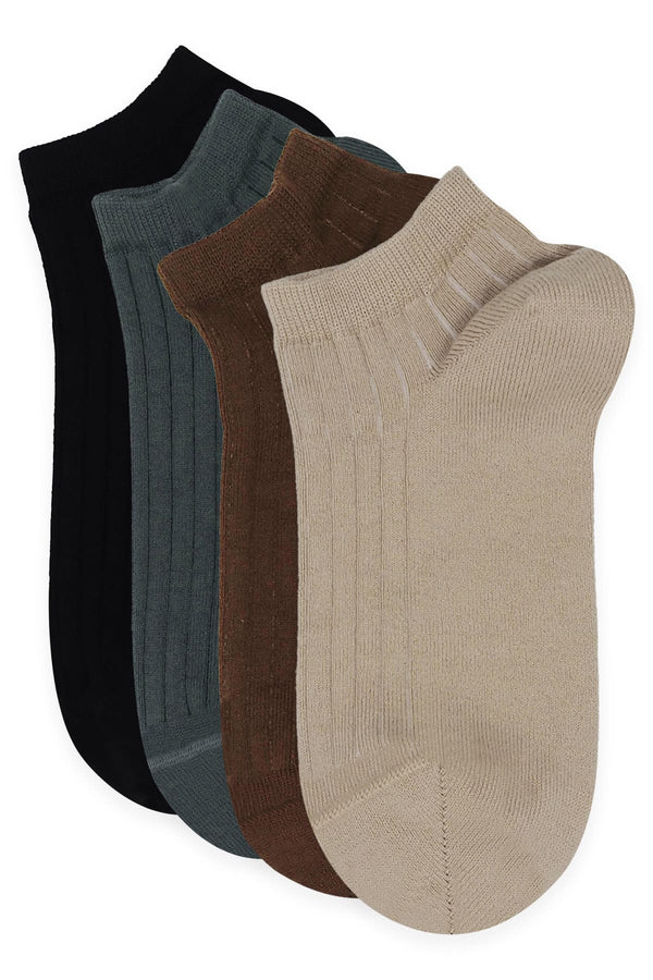 4 Pack Essential Women's Trainer Socks - Stone