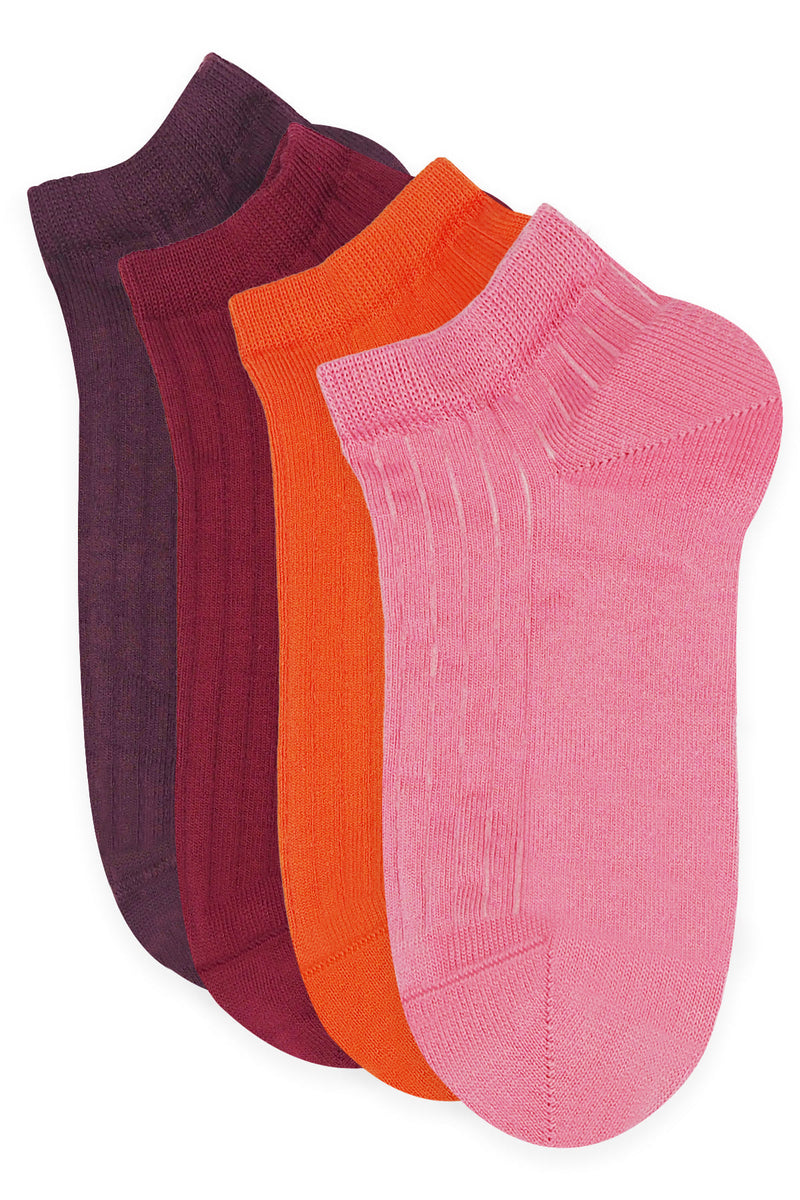 4 Pack Essential Women's Trainer Socks - Sunset
