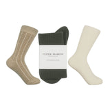 Cashmere & Wool Boot Women's Socks Bundle - Beige, Cream & Olive