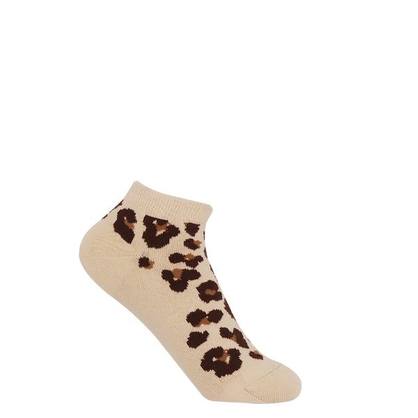 Leopard Women's Trainer Socks - Brown