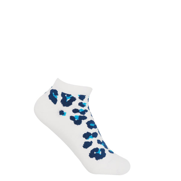 Leopard Women's Trainer Socks - White