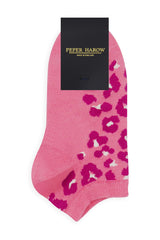 Leopard Women's Trainer Socks - Pink