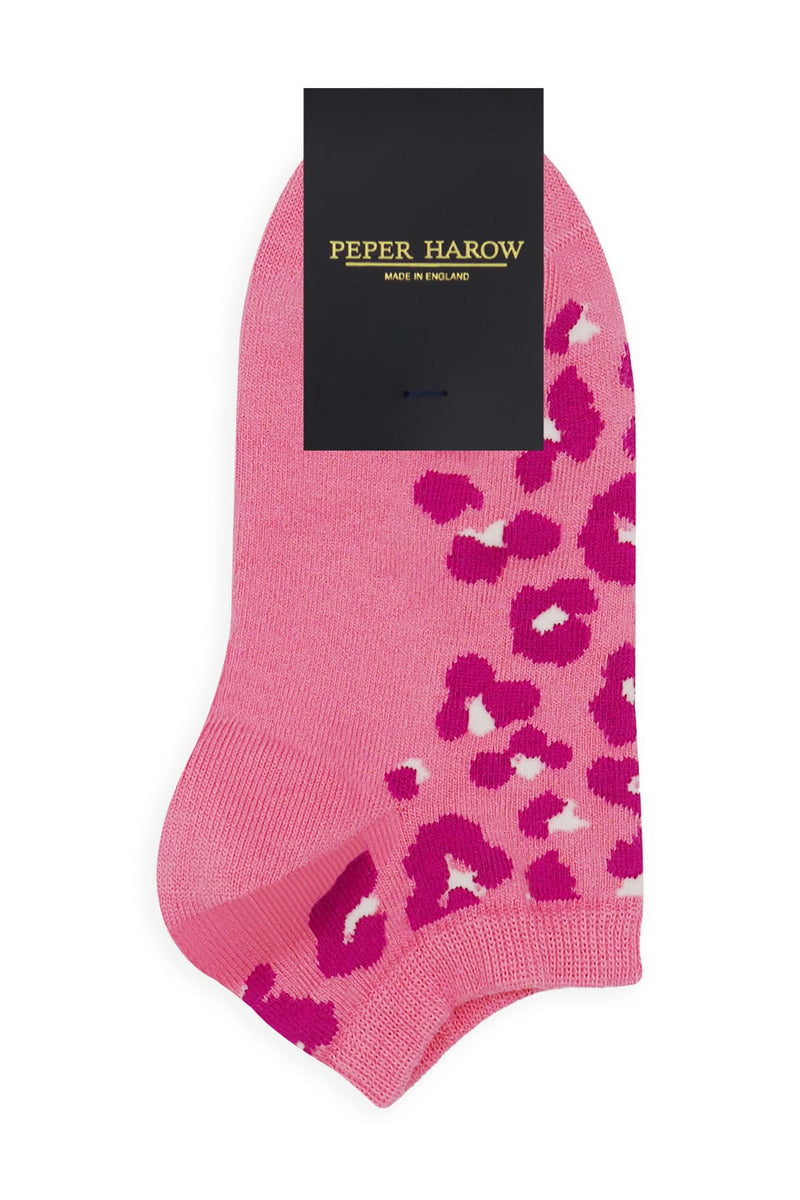 Leopard Women's Trainer Socks - Pink