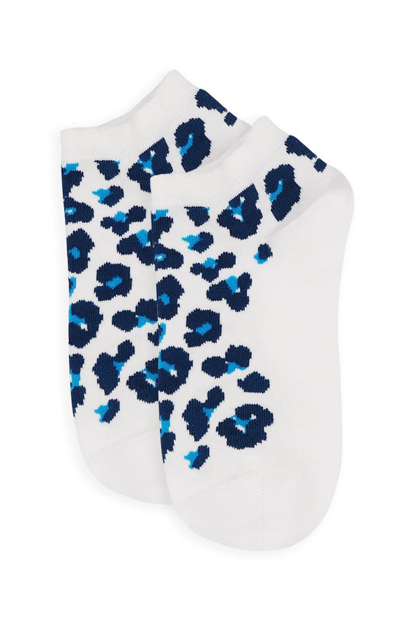 Leopard Women's Trainer Socks - White
