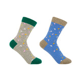 Trilaterales Damensocken-Paket - Blau, Grau &amp; Pink