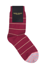 Thin Stripe Women's Socks - Burgundy