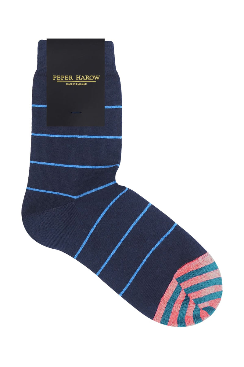 Thin Stripe Women's Socks - Navy