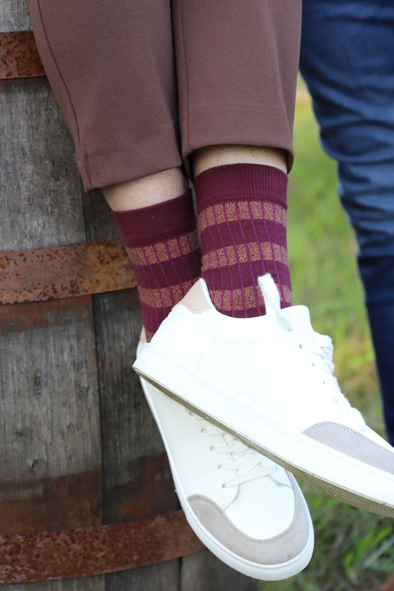 Old School Women's Socks - Maroon