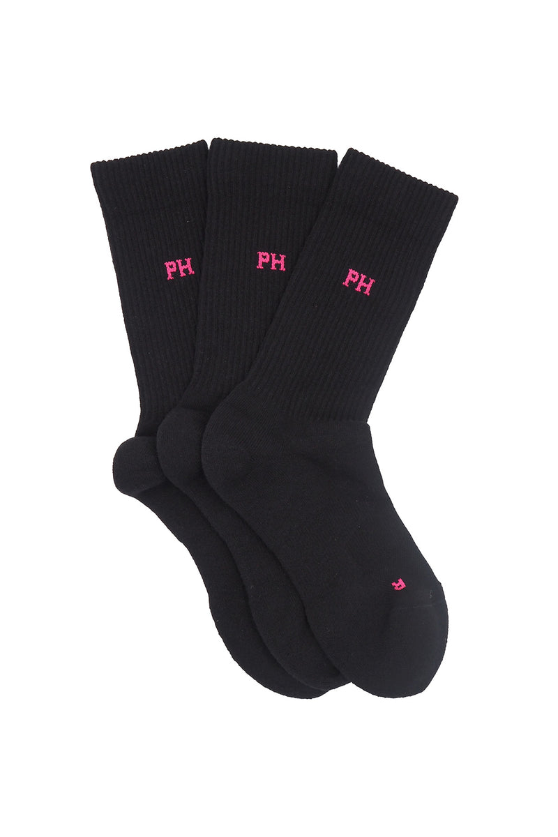 Peper Harow black Essential women's luxury sport socks fan topshot