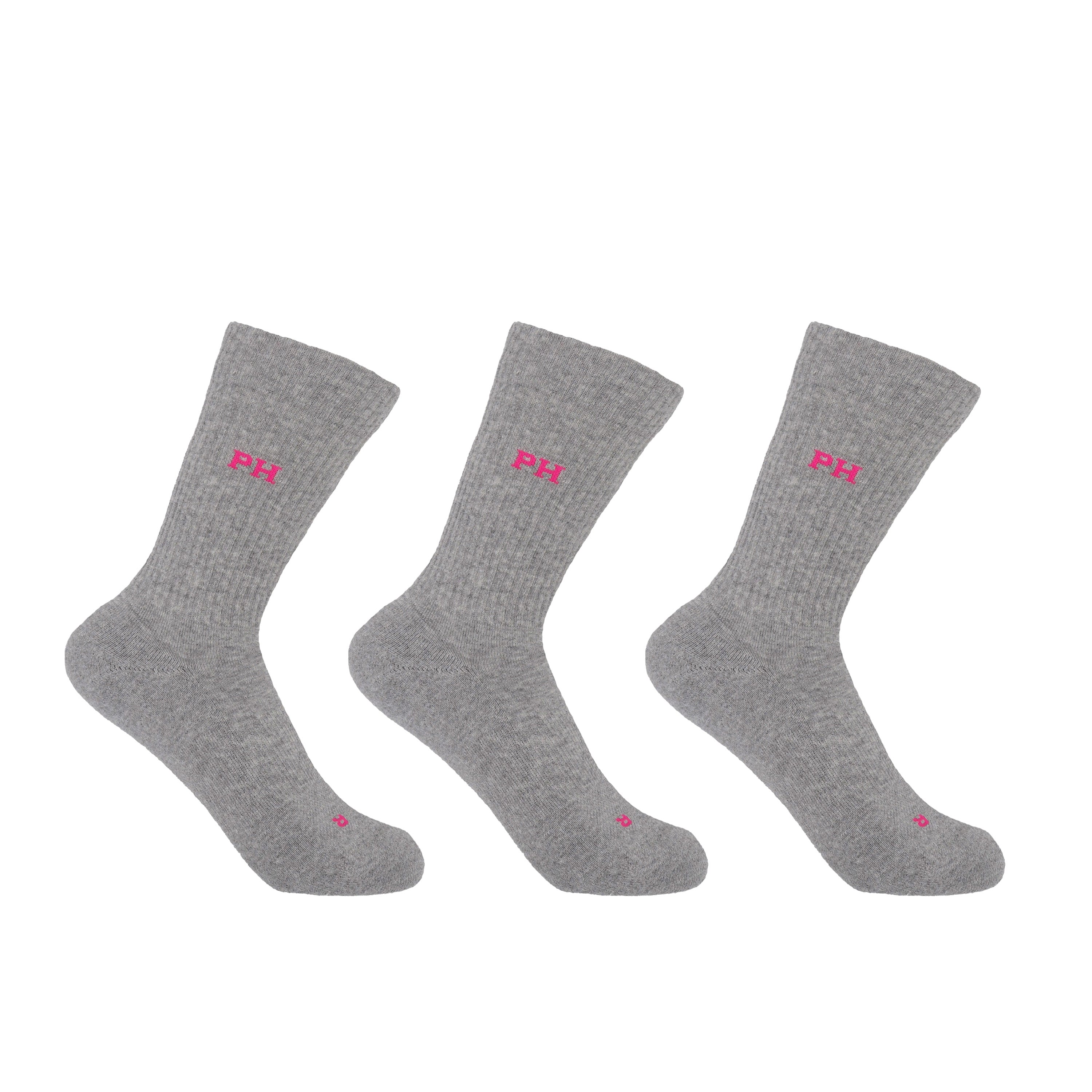 3 Pack Essential Women's Sport Socks Grey Peper Harow