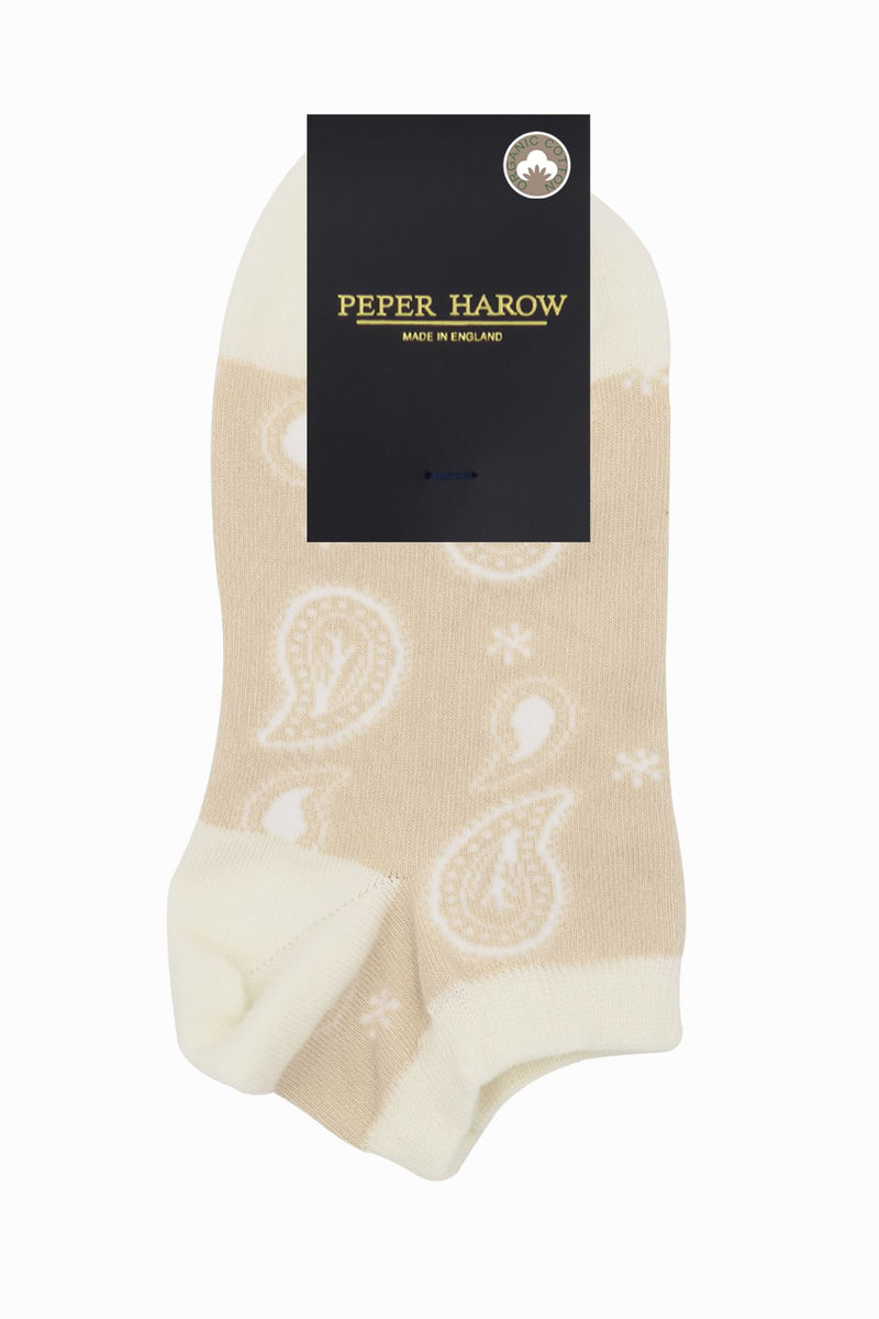 Paisley Women's Trainer Socks - Beige