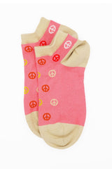 Peace Women's Trainer Socks - Pink