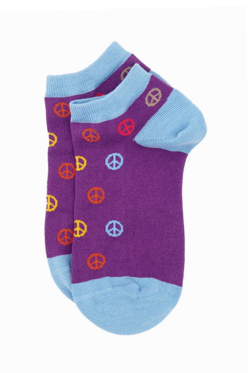 Peace Women's Trainer Socks - Purple