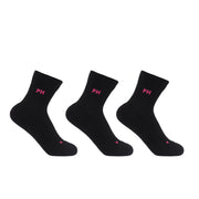 3 Pack Essential Quarter Women's Sport Socks - Black