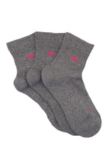 Peper Harow grey Essential women's quarter crew luxury sport socks fan topshot