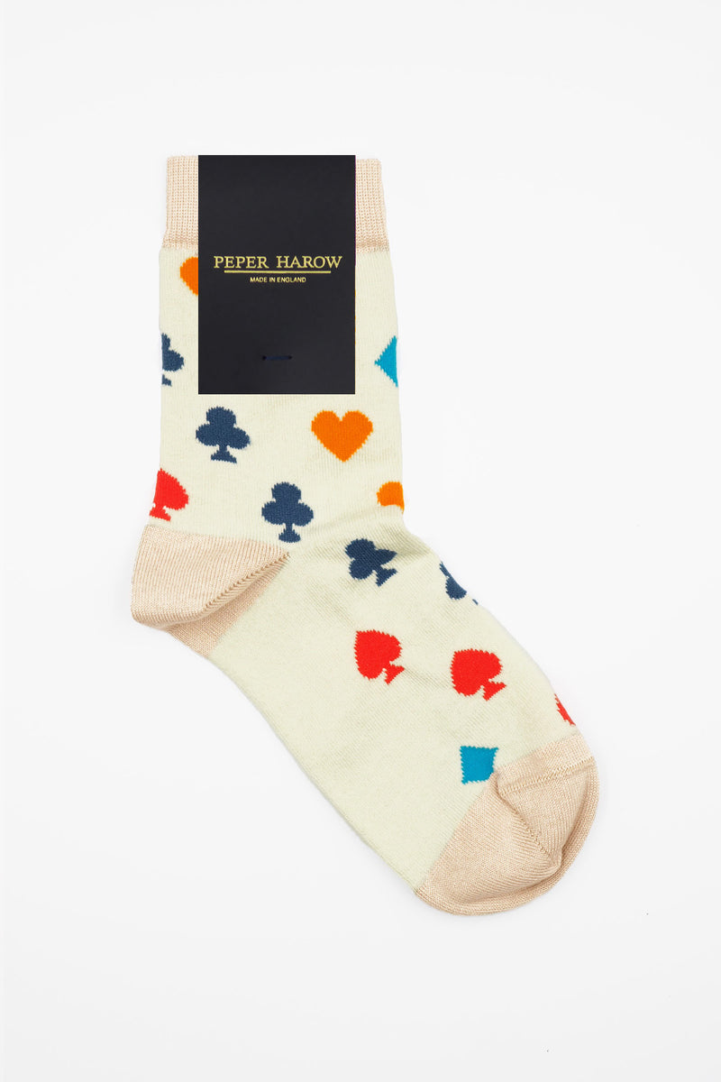 Royal Flush Women's Socks - Beige