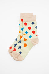 Royal Flush Women's Socks - Beige