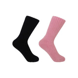 Ribbed Women's Bed Socks Bundle - Pink & Black