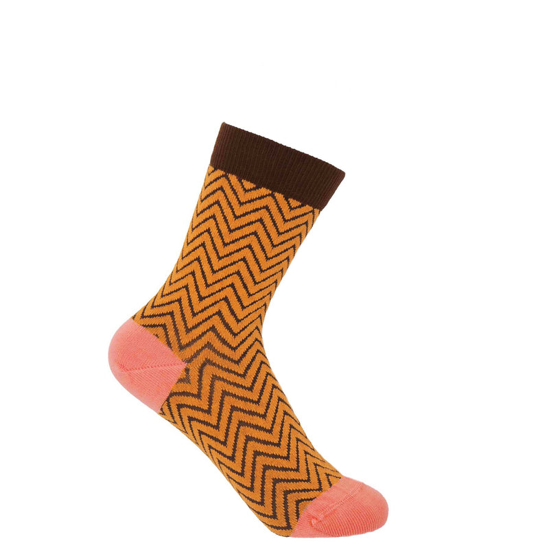 Peper Harow mustard Zigzag ladies luxury socks