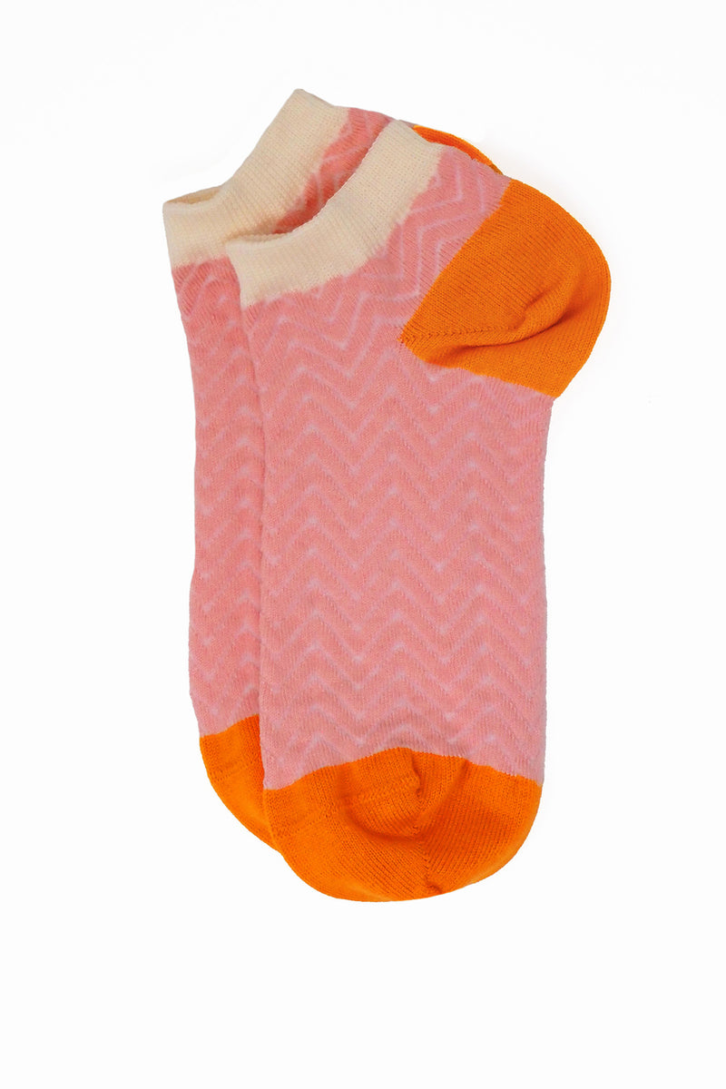 Zigzag Women's Trainer Socks - Pink