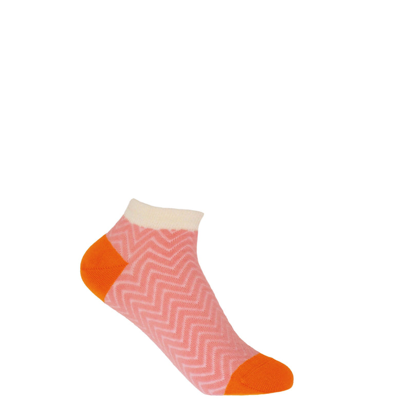 Zigzag Women's Trainer Socks Bundle -Teal, Yellow & Pink