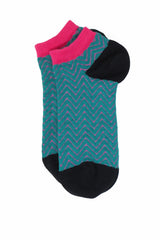 Zigzag Women's Trainer Socks - Teal