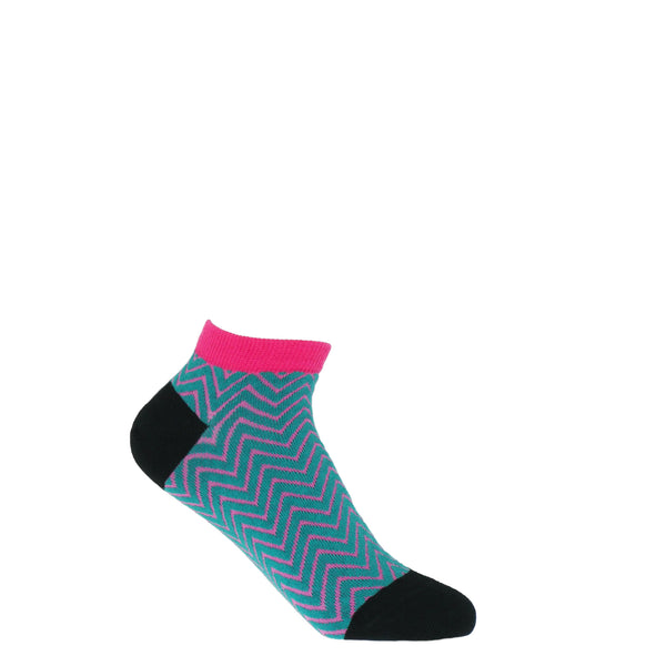 Zigzag Women's Trainer Socks - Teal