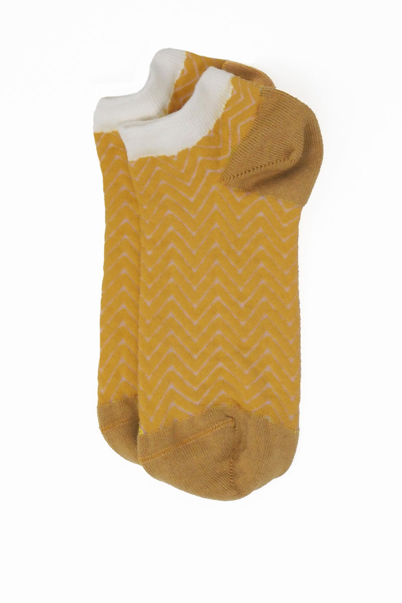 Zigzag Women's Trainer Socks - Yellow