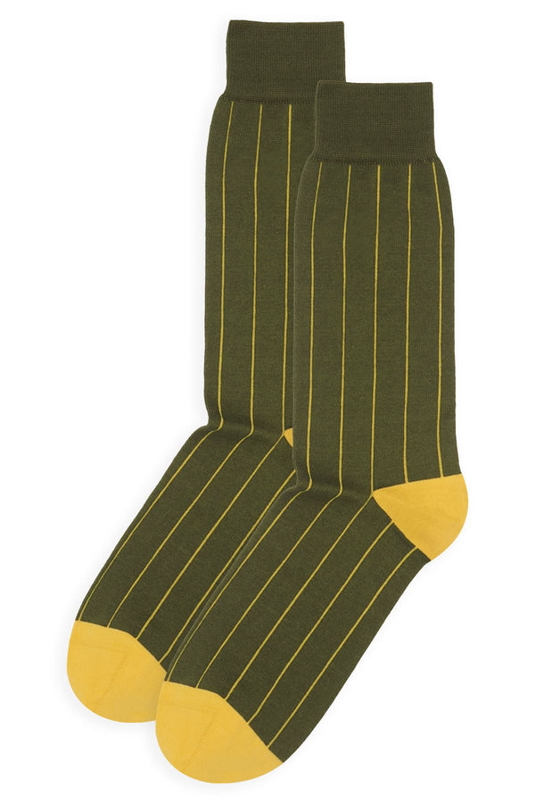 Pin Stripe Men's Socks - Green